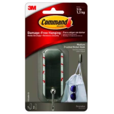 3M 3M Command Medium Metal Hook 3.0 in. L 1 pk 17034BN-ES